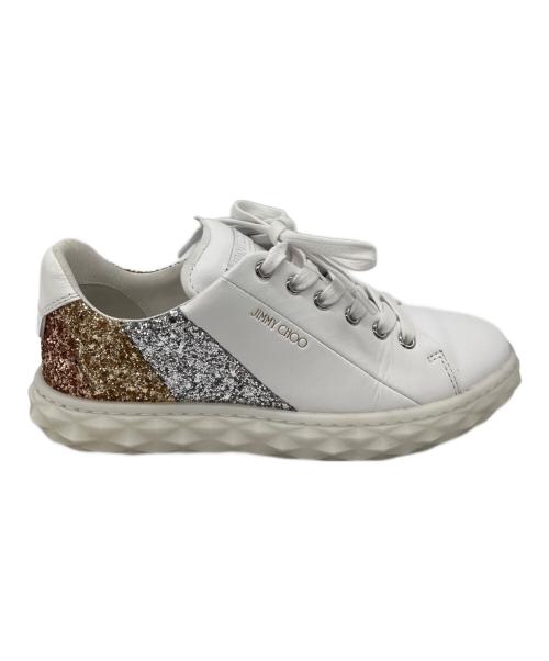 JIMMY CHOO（ジミーチュウ）JIMMY CHOO (ジミーチュウ) ローカットスニーカー ホワイト サイズ:36の古着・服飾アイテム
