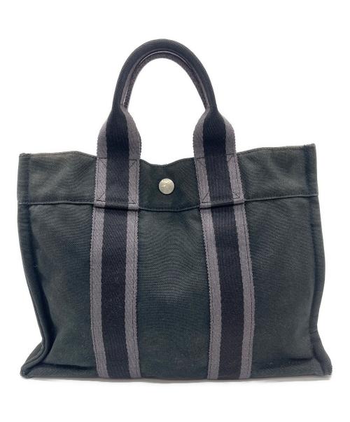HERMES（エルメス）HERMES (エルメス) ミニトートバッグ ブラック×グレーの古着・服飾アイテム