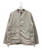 NANGAナンガ）の古着「ノーカラーソフトダウンカーディガン」｜ベージュ×オリーブ