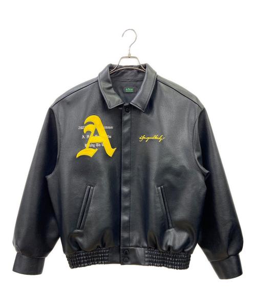 A FEW GOOD KIDS（アフューグッドキッズ）A FEW GOOD KIDS (アフューグッドキッズ) フェイクレザースタジャン ブラック×イエロー サイズ:Mの古着・服飾アイテム