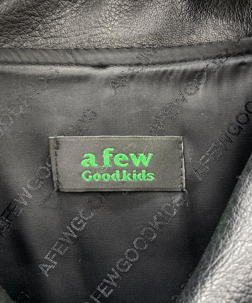 A FEW GOOD KIDS（アフューグッドキッズ）A FEW GOOD KIDS (アフューグッドキッズ) フェイクレザースタジャン ブラック×イエロー サイズ:Mの古着・服飾アイテム