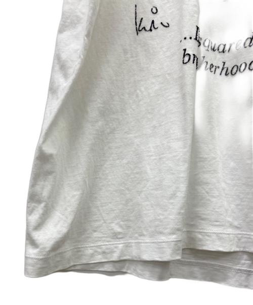 DSQUARED2（ディースクエアード）DSQUARED2 (ディースクエアード) 半袖カットソー ホワイト×ブラック サイズ:XXLの古着・服飾アイテム