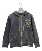 HUNTING WORLDハンティングワールド）の古着「ジップパーカー」｜グレー