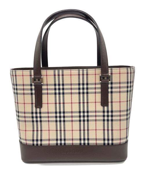 BURBERRY（バーバリー）BURBERRY (バーバリー) トートバッグ ベージュ×ブラウンの古着・服飾アイテム
