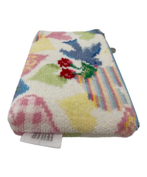 FEILER（フェイラー）FEILER (フェイラー) ポーチ ホワイト×ブルー×ピンクの古着・服飾アイテム