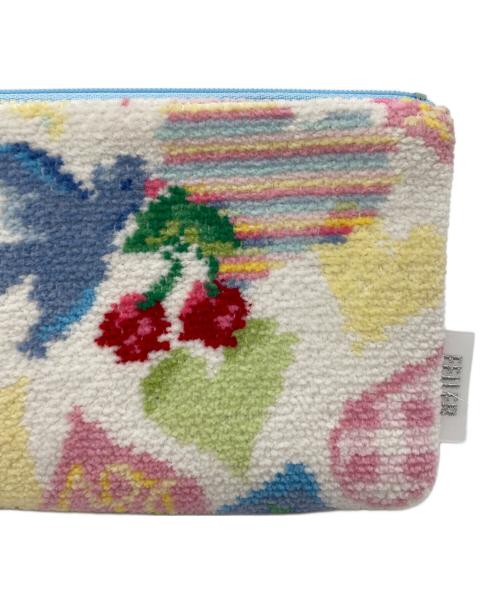 FEILER（フェイラー）FEILER (フェイラー) ポーチ ホワイト×ブルー×ピンクの古着・服飾アイテム