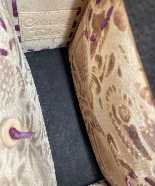 Carving Tribes（カービングトライブス）Carving Tribes (カービングトライブス) レザーハンドバッグ パープルの古着・服飾アイテム