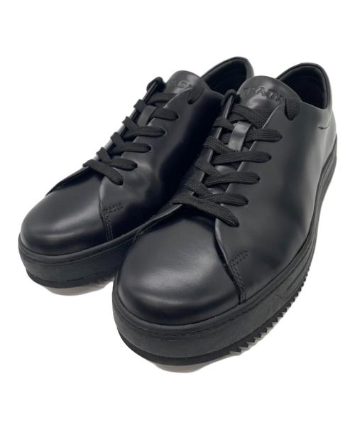 PRADA（プラダ）PRADA (プラダ) レザースニーカー ブラック サイズ:	8 1/2の古着・服飾アイテム