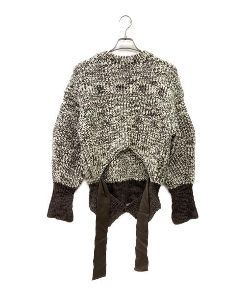 3.1 phillip lim（スリーワンフィリップリム）3.1 phillip lim (スリーワンフィリップリム) 厚手ニット ブラウン×ホワイト サイズ:M 未使用品の古着・服飾アイテム