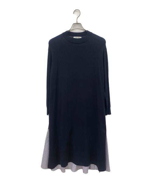 BEARDSLEY（ビアズリー）BEARDSLEY (ビアズリー) 切替ワンピース ネイビー×ホワイト サイズ:Freeの古着・服飾アイテム