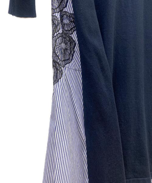 BEARDSLEY（ビアズリー）BEARDSLEY (ビアズリー) 切替ワンピース ネイビー×ホワイト サイズ:Freeの古着・服飾アイテム