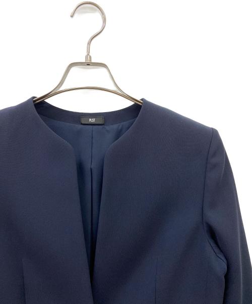 PLST（プラステ）PLST (プラステ) トリアセブレンドペプラムジャケット ネイビー サイズ:Lの古着・服飾アイテム