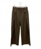 soerteソエルテ）の古着「soerte　タックパンツ」｜ブラウン