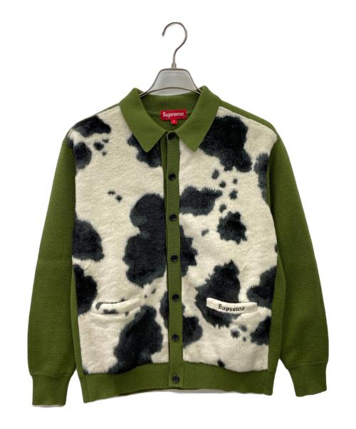 SUPREME（シュプリーム）SUPREME (シュプリーム) 厚手カーディガン グリーン×ホワイト サイズ:Sの古着・服飾アイテム