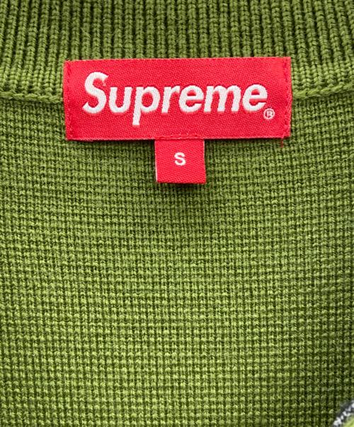 SUPREME（シュプリーム）SUPREME (シュプリーム) 厚手カーディガン グリーン×ホワイト サイズ:Sの古着・服飾アイテム