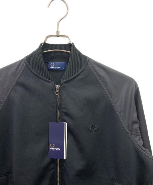 FRED PERRY（フレッドペリー）FRED PERRY (フレッドペリー) TEXTURE MIX BOMBER NECK JACKET ブラック サイズ:S 未使用品の古着・服飾アイテム