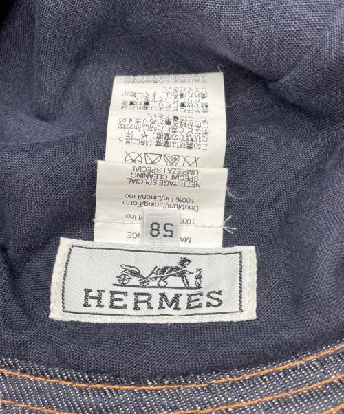 HERMES（エルメス）HERMES (エルメス) デニムバケットハット インディゴ サイズ:58の古着・服飾アイテム