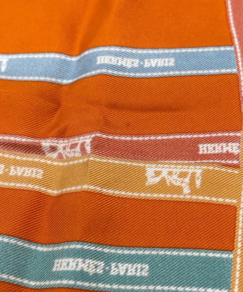 HERMES（エルメス）HERMES (エルメス) シルクスカーフ オレンジ×ブルーの古着・服飾アイテム