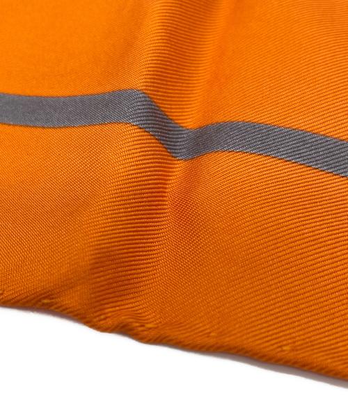 HERMES（エルメス）HERMES (エルメス) シルクスカーフ オレンジ×ブルーの古着・服飾アイテム