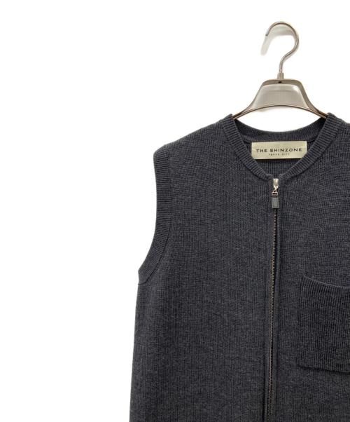 THE SHINZONE（ザ シンゾーン）THE SHINZONE (ザ シンゾーン) THE SHINZONE　ロングニットジレ グレー サイズ:FOの古着・服飾アイテム