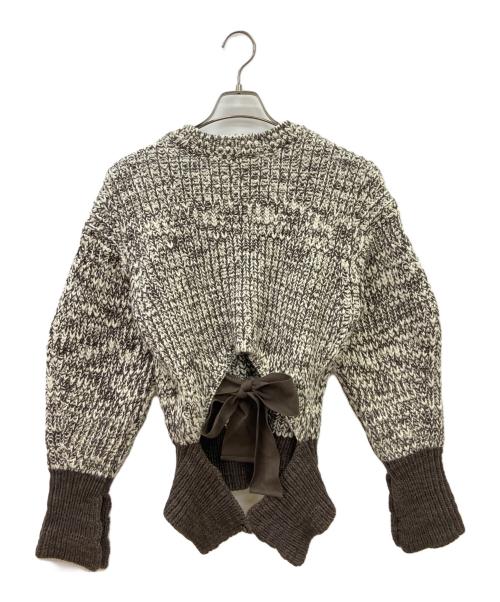 3.1 phillip lim（スリーワンフィリップリム）3.1 phillip lim (スリーワンフィリップリム) 厚手ニット ホワイト×ブラウン サイズ:Sの古着・服飾アイテム