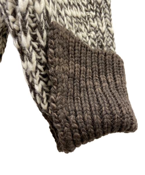 3.1 phillip lim（スリーワンフィリップリム）3.1 phillip lim (スリーワンフィリップリム) 厚手ニット ホワイト×ブラウン サイズ:Sの古着・服飾アイテム