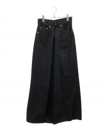 JOHN LAWRENCE SULLIVAN（ジョン ローレンス サリバン）の古着「JOHN LAWRENCE SULLIVAN　WOMENS RIGID DENIM WIDE PANTS  SKU: JLSW-01-S」｜ブラック