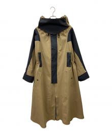 WILD THINGS×JUN MIKAMI（ワイルドシングス×ジュン ミカミ）の古着「マキシシルエットナイロンコート」｜ベージュ×ブラック