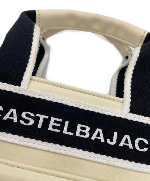 CASTELBAJAC（カステルバジャック）CASTELBAJAC (カステルバジャック) ハンドバッグ ベージュ×ネイビーの古着・服飾アイテム