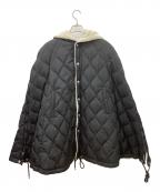 TAIONタイオン）の古着「ミリタリーダウンケープ」｜ブラック×ベージュ