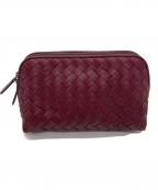 BOTTEGA VENETAボッテガベネタ）の古着「BOTTEGA VENETA　イントレチェートレザーポーチ」｜ボルドー