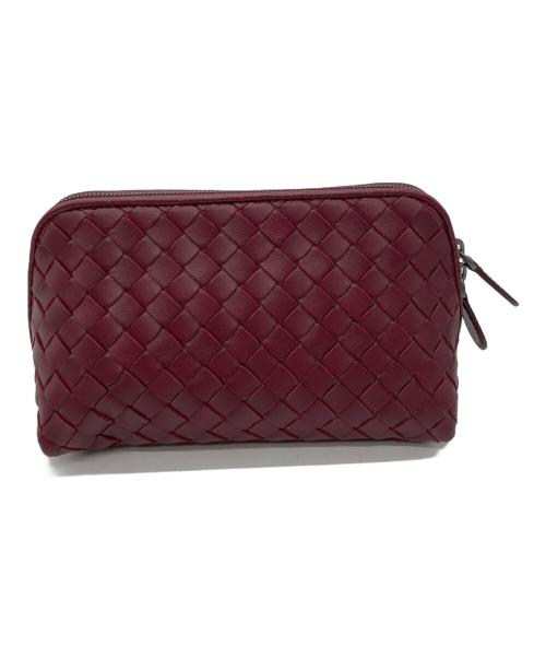 BOTTEGA VENETA（ボッテガベネタ）BOTTEGA VENETA (ボッテガベネタ) BOTTEGA VENETA　イントレチェートレザーポーチ ボルドーの古着・服飾アイテム