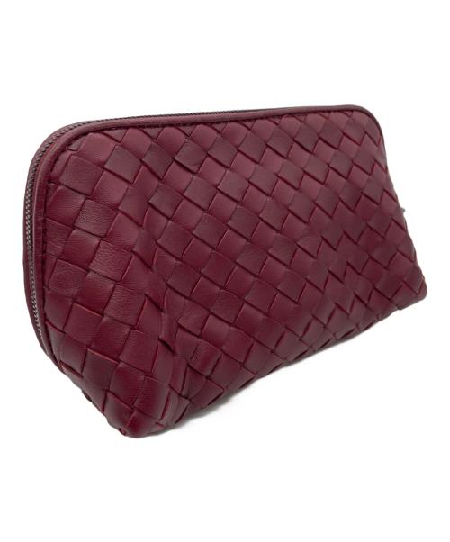 BOTTEGA VENETA（ボッテガベネタ）BOTTEGA VENETA (ボッテガベネタ) BOTTEGA VENETA　イントレチェートレザーポーチ ボルドーの古着・服飾アイテム