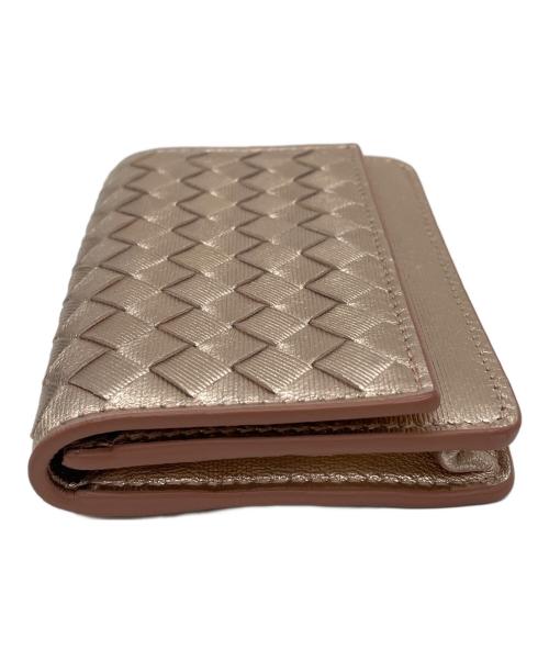 BOTTEGA VENETA（ボッテガベネタ）BOTTEGA VENETA (ボッテガベネタ) イントレチャートカードケース ピンクの古着・服飾アイテム