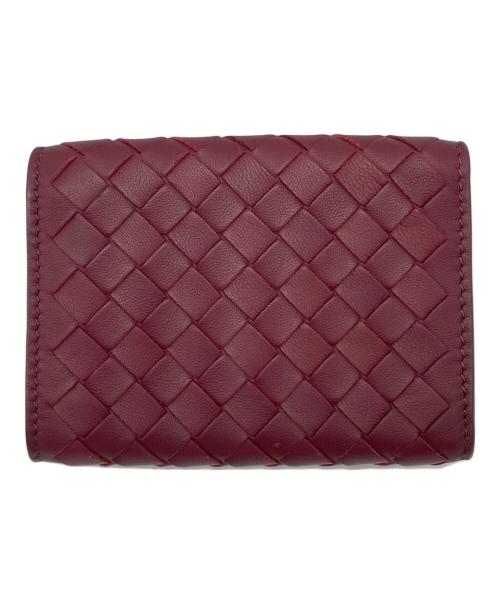 BOTTEGA VENETA（ボッテガベネタ）BOTTEGA VENETA (ボッテガベネタ) BOTTEGA VENETA 　3つ折り財布 ワインレッドの古着・服飾アイテム