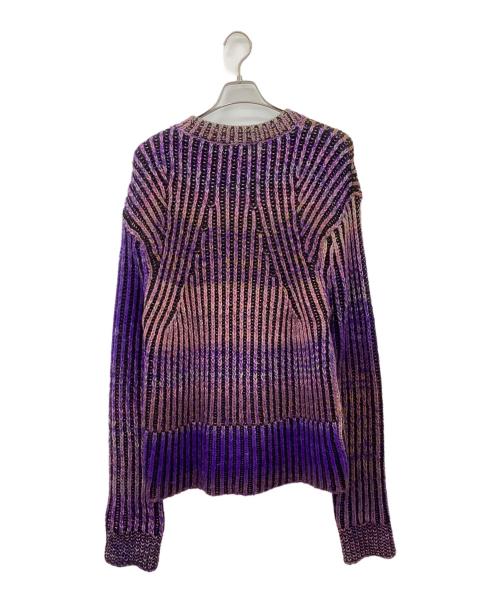 DIESEL（ディーゼル）DIESEL (ディーゼル) DIESEL　厚手ニット　K-OAKLAND パープル×ブラック サイズ:Lの古着・服飾アイテム