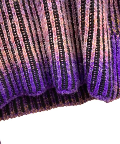 DIESEL（ディーゼル）DIESEL (ディーゼル) DIESEL　厚手ニット　K-OAKLAND パープル×ブラック サイズ:Lの古着・服飾アイテム