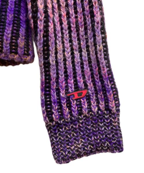 DIESEL（ディーゼル）DIESEL (ディーゼル) DIESEL　厚手ニット　K-OAKLAND パープル×ブラック サイズ:Lの古着・服飾アイテム