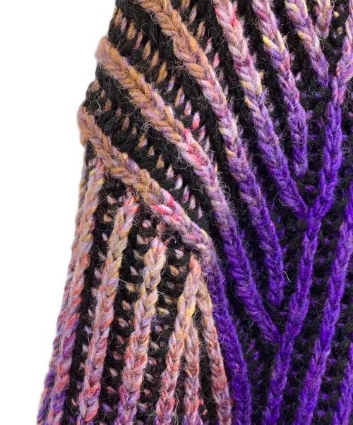 DIESEL（ディーゼル）DIESEL (ディーゼル) DIESEL　厚手ニット　K-OAKLAND パープル×ブラック サイズ:Lの古着・服飾アイテム