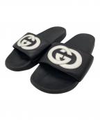 GUCCIグッチ）の古着「スライドサンダル」｜ブラック×ホワイト