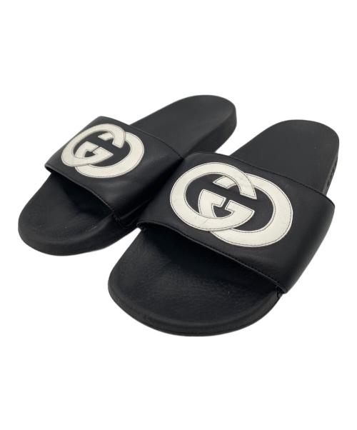 GUCCI（グッチ）GUCCI (グッチ) スライドサンダル ブラック×ホワイト サイズ:8の古着・服飾アイテム