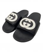 GUCCIグッチ）の古着「スライドサンダル」｜ブラック×ホワイト