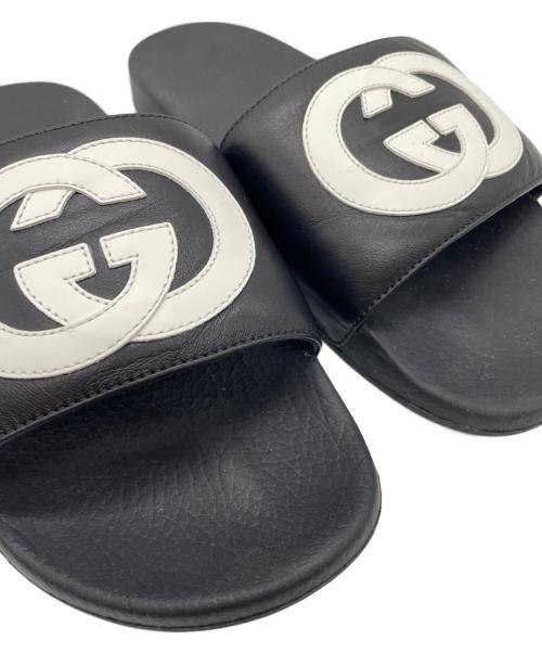 GUCCI（グッチ）GUCCI (グッチ) スライドサンダル ブラック×ホワイト サイズ:8の古着・服飾アイテム