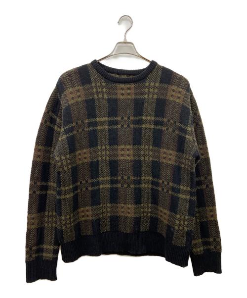 stussy（ステューシー）stussy (ステューシー) 厚手ニット ブラック×グリーン サイズ:Lの古着・服飾アイテム