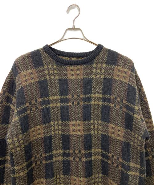 stussy（ステューシー）stussy (ステューシー) 厚手ニット ブラック×グリーン サイズ:Lの古着・服飾アイテム