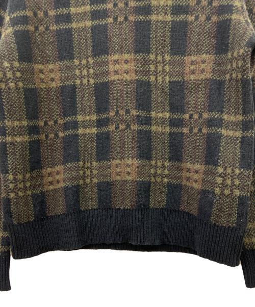 stussy（ステューシー）stussy (ステューシー) 厚手ニット ブラック×グリーン サイズ:Lの古着・服飾アイテム