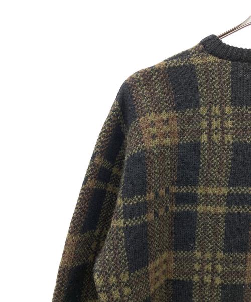 stussy（ステューシー）stussy (ステューシー) 厚手ニット ブラック×グリーン サイズ:Lの古着・服飾アイテム