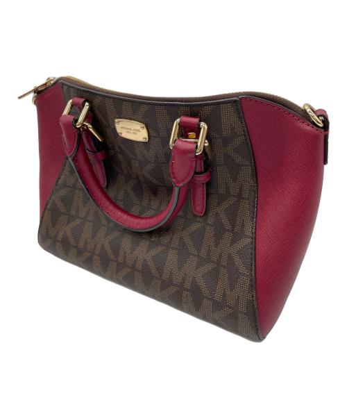 MICHAEL KORS（マイケル・コース）MICHAEL KORS (マイケル・コース) MICHAEL KORS 　2WAYバッグ レッド×ブラウンの古着・服飾アイテム