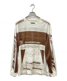 JORDAN（ジョーダン）の古着「長袖カットソー」｜ホワイト×ブラウン