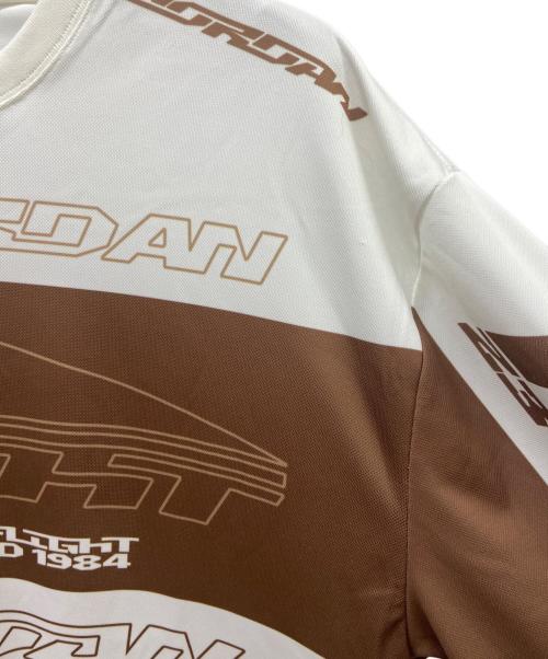 JORDAN（ジョーダン）JORDAN (ジョーダン) 長袖カットソー ホワイト×ブラウン サイズ:Mの古着・服飾アイテム